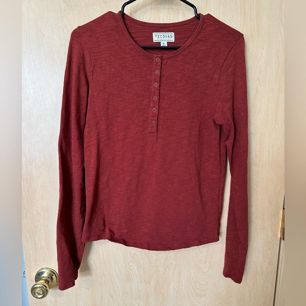 Tecovas Women’s Henley Long Sleeve Shirt, Size Medium